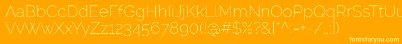 RalewayExtralight Font – Yellow Fonts on Orange Background