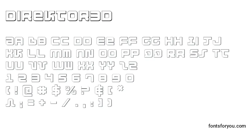 Czcionka Direktor3D – alfabet, cyfry, specjalne znaki