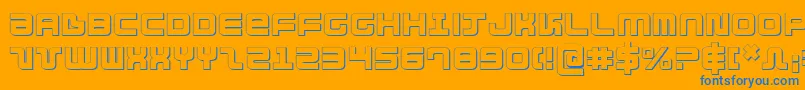 Direktor3D Font – Blue Fonts on Orange Background