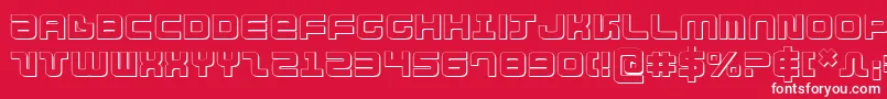 フォントDirektor3D – 赤い背景に白い文字