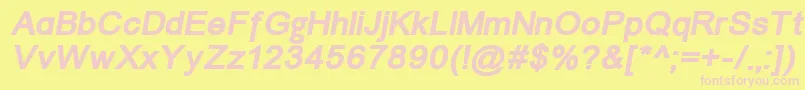 Unkoi8bi Font – Pink Fonts on Yellow Background