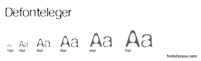 Размеры шрифта Defonteleger