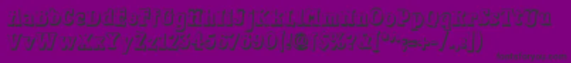 Waterloorelief-Schriftart – Schwarze Schriften auf violettem Hintergrund
