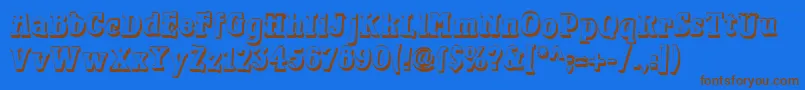 Waterloorelief Font – Brown Fonts on Blue Background