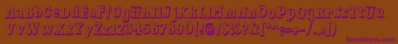 Waterloorelief Font – Purple Fonts on Brown Background