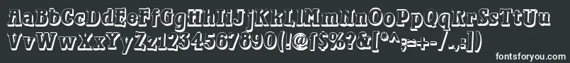 フォントWaterloorelief – 黒い背景に白い文字