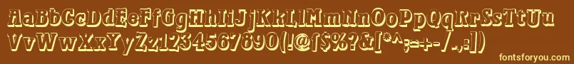 Waterloorelief Font – Yellow Fonts on Brown Background