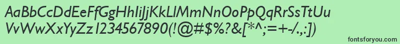 GarrisonLightSansBolditalic Font – Black Fonts on Green Background