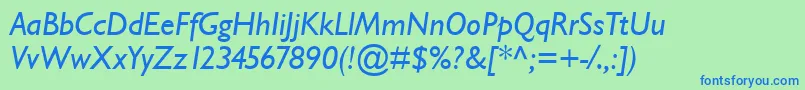GarrisonLightSansBolditalic Font – Blue Fonts on Green Background