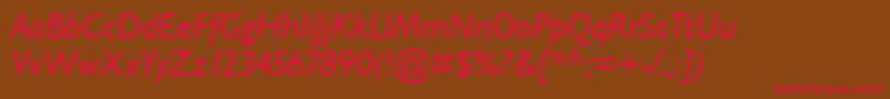 GarrisonLightSansBolditalic Font – Red Fonts on Brown Background