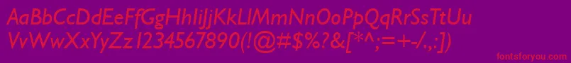 GarrisonLightSansBolditalic Font – Red Fonts on Purple Background