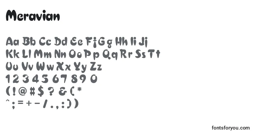 Fuente Meravian - alfabeto, números, caracteres especiales