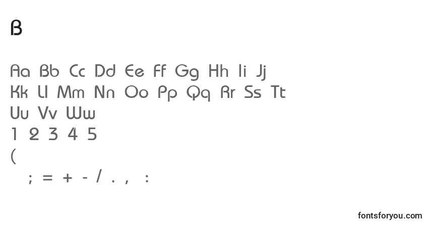 Czcionka BauhausThin – alfabet, cyfry, specjalne znaki