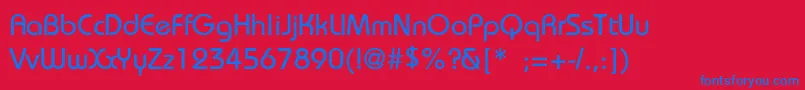 BauhausThin Font – Blue Fonts on Red Background