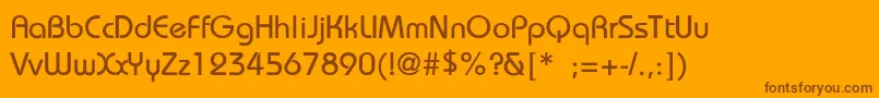 Шрифт BauhausThin – коричневые шрифты на оранжевом фоне