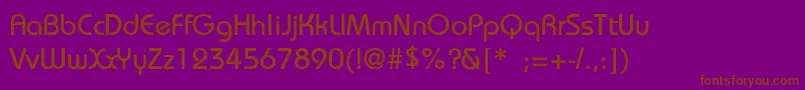 Fonte BauhausThin – fontes marrons em um fundo roxo