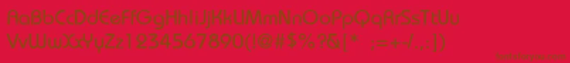 Police BauhausThin – polices brunes sur fond rouge