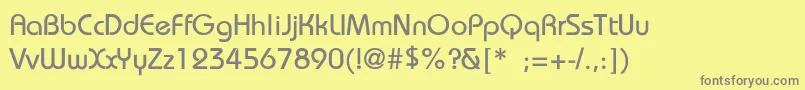 BauhausThin Font – Gray Fonts on Yellow Background