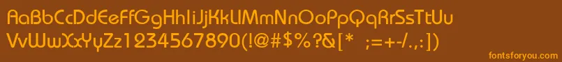 BauhausThin Font – Orange Fonts on Brown Background