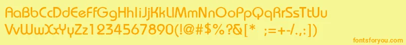 BauhausThin-Schriftart – Orangefarbene Schriften auf gelbem Hintergrund