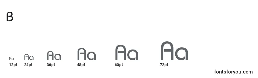 Размеры шрифта BauhausThin