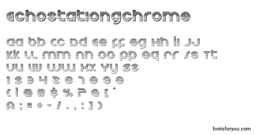 Czcionka Echostationgchrome – alfabet, cyfry, specjalne znaki