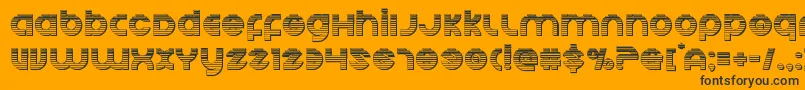 Echostationgchrome-Schriftart – Schwarze Schriften auf orangefarbenem Hintergrund