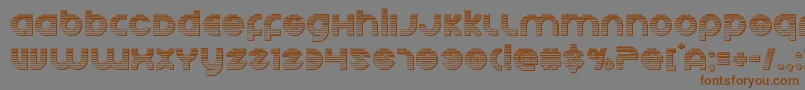 フォントEchostationgchrome – 茶色の文字が灰色の背景にあります。