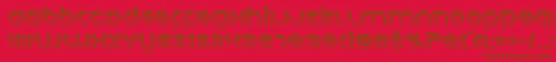 Echostationgchrome-Schriftart – Braune Schriften auf rotem Hintergrund