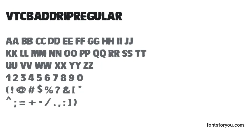 Шрифт VtcbaddripRegular – алфавит, цифры, специальные символы