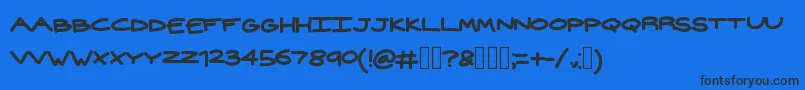 Widehand Font – Black Fonts on Blue Background