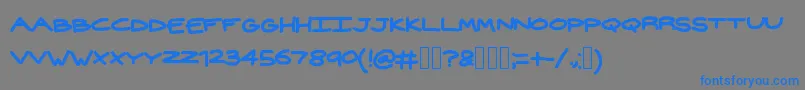 フォントWidehand – 灰色の背景に青い文字
