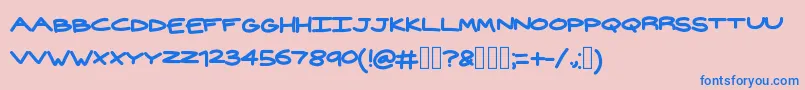 Widehand Font – Blue Fonts on Pink Background