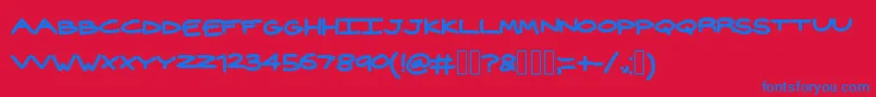Czcionka Widehand – niebieskie czcionki na czerwonym tle