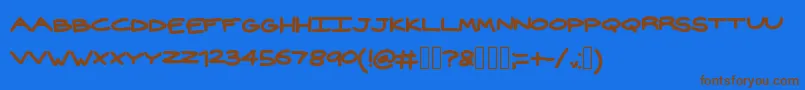 Widehand Font – Brown Fonts on Blue Background