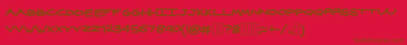 Widehand Font – Brown Fonts on Red Background