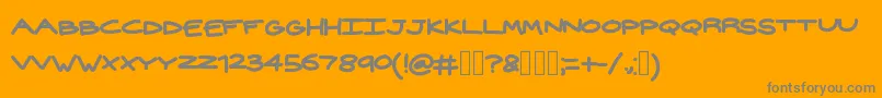Weitere Informationen zur Widehand-Schriftart Widehand-Schriftart – Graue Schriften auf orangefarbenem Hintergrund