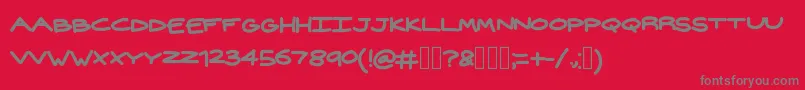 Widehand Font – Gray Fonts on Red Background