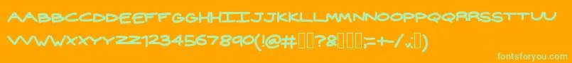 Widehand-Schriftart – Grüne Schriften auf orangefarbenem Hintergrund