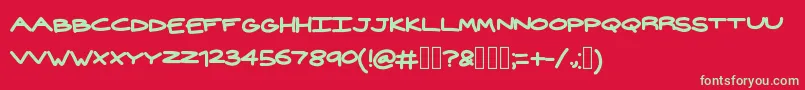 Widehand Font – Green Fonts on Red Background