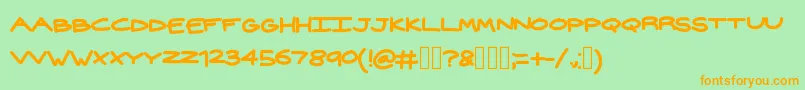 Widehand Font – Orange Fonts on Green Background
