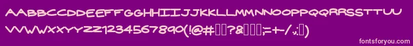 Widehand Font – Pink Fonts on Purple Background