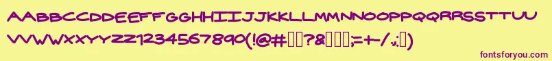 Widehand Font – Purple Fonts on Yellow Background