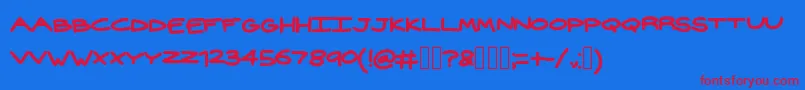 Więcej informacji o czcionce Widehand Czcionka Widehand – czerwone czcionki na niebieskim tle