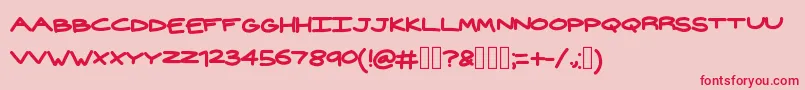 Widehand Font – Red Fonts on Pink Background