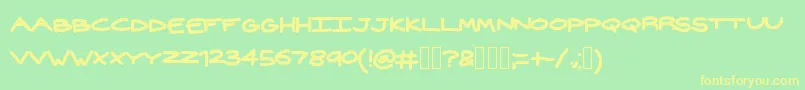 Widehand Font – Yellow Fonts on Green Background