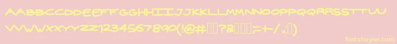 Widehand Font – Yellow Fonts on Pink Background