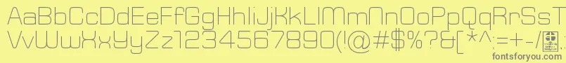 フォントTypoSquareLightDemo – 黄色の背景に灰色の文字