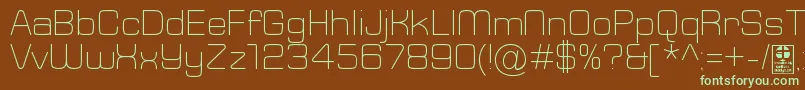 Czcionka TypoSquareLightDemo – zielone czcionki na brązowym tle