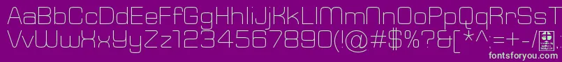 TypoSquareLightDemo-fontti – vihreät fontit violetilla taustalla